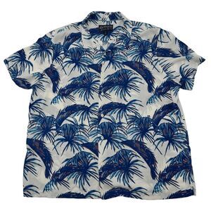 American Rag Tropical Palm Print Hawaiian Shirt‎ Button Down Summer Beach  XXL